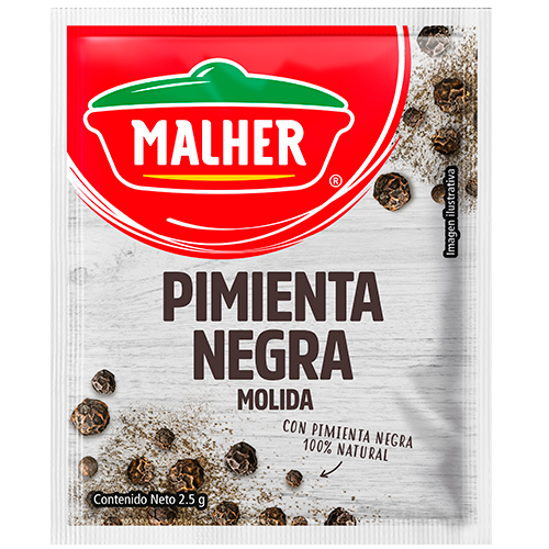 MALHER De La Huerta Pimienta Negra Molida Ristra 2.5g