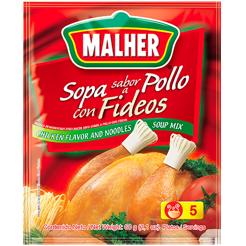 Malher-pollo-Fideos-Sopa-Fortificada 60g Sobre
