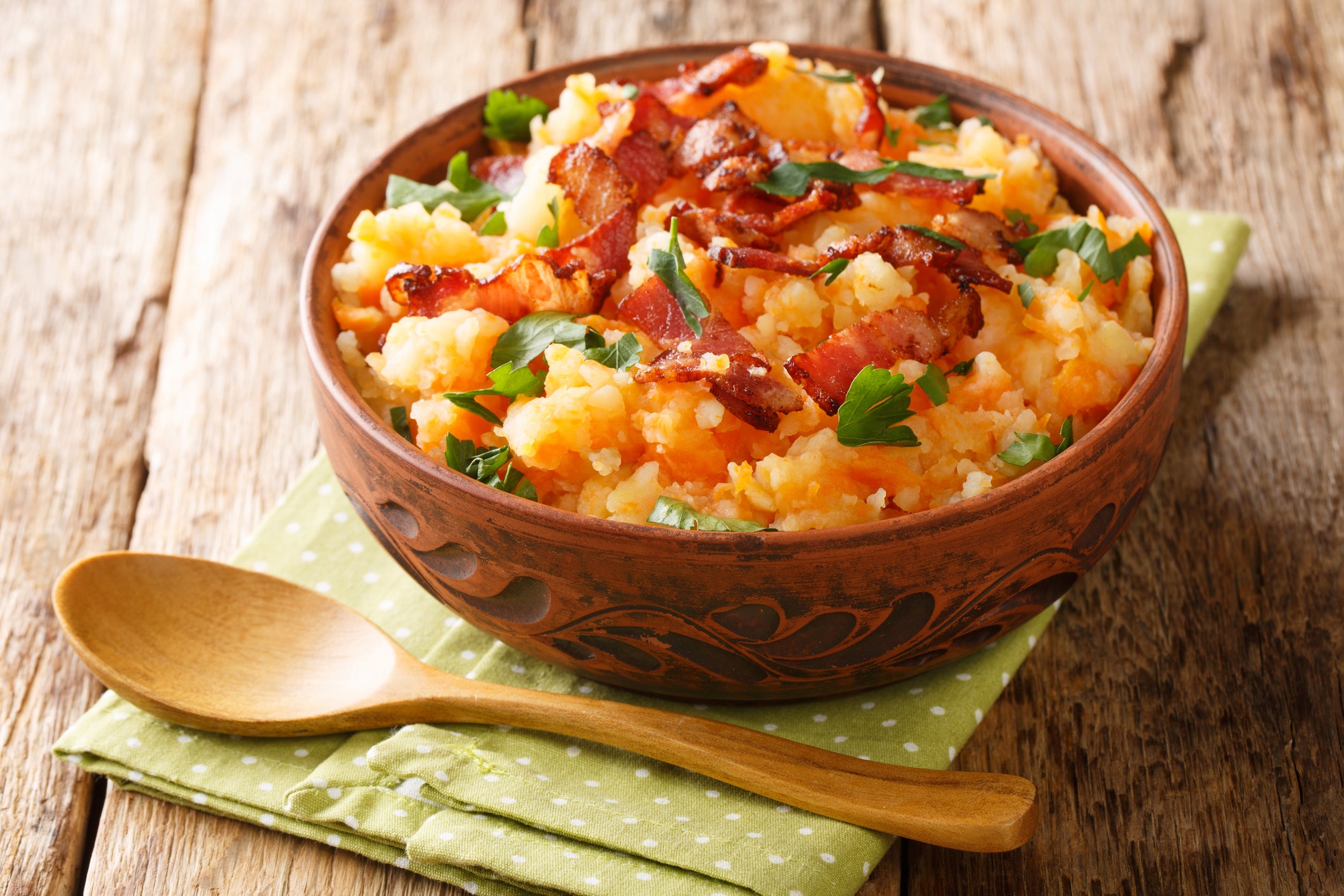 Puré de papas con tocino Puré de papas con tocino
