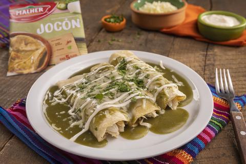 ENCHILADAS SUIZAS CON SALSA DE JOCON